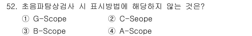초음파비파괴검사기사(구) 2020년 52번 - 초음파탐상 검사에서 G-Scope는 데이터 시각화 방법으로 적합하지만, ... 에 관한 핵심 기출문제