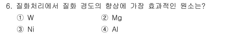 금속재료기능장 2017년 6번 - 정답과 핵심 포인트를 검수 중인 기출문제