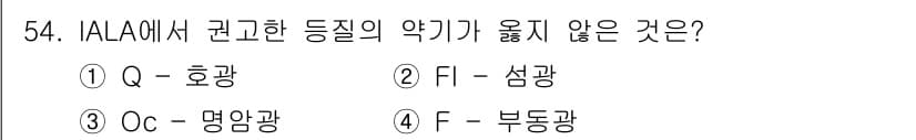 항로표지기사 2016년 54번 - 정답과 핵심 포인트를 검수 중인 기출문제