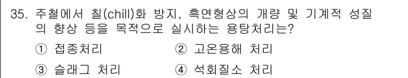금속재료기사 2020년 35번 - 정답과 핵심 포인트를 검수 중인 기출문제
