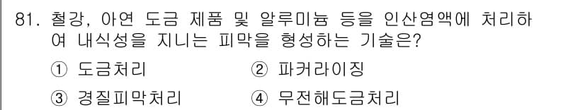 금속재료기사 2020년 81번 - 정답과 핵심 포인트를 검수 중인 기출문제