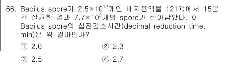 바이오화학제품제조기사 2020년 66번 - 정답과 핵심 포인트를 검수 중인 기출문제