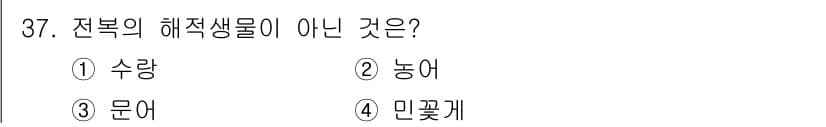 수산양식기사 2020년 37번 - 정답과 핵심 포인트를 검수 중인 기출문제