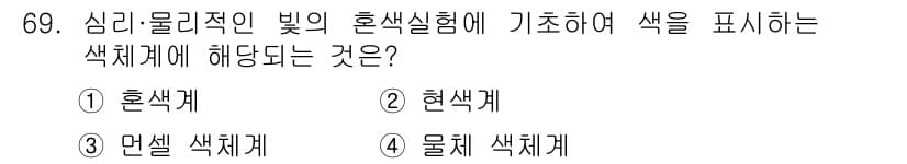 시각디자인기사 2020년 69번 - 정답과 핵심 포인트를 검수 중인 기출문제