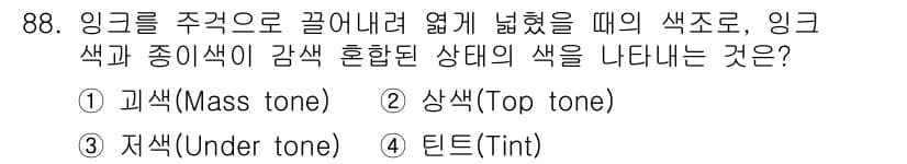 시각디자인기사 2020년 88번 - 정답과 핵심 포인트를 검수 중인 기출문제