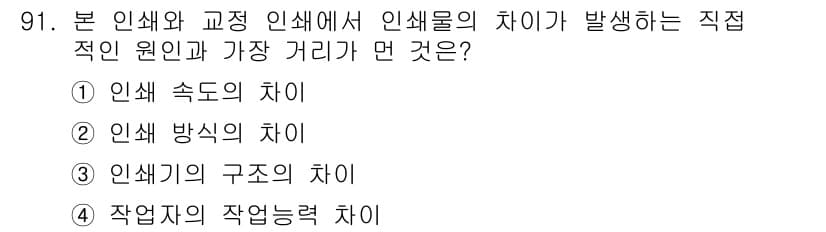 시각디자인기사 2020년 91번 - 정답과 핵심 포인트를 검수 중인 기출문제