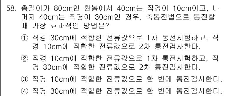 자기비파괴검사기사(구) 2020년 58번 - 정답과 핵심 포인트를 검수 중인 기출문제