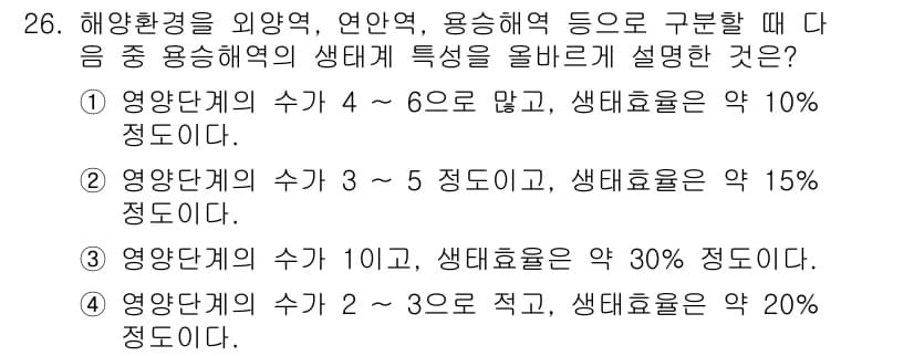 해양환경기사 2020년 26번 - 정답과 핵심 포인트를 검수 중인 기출문제