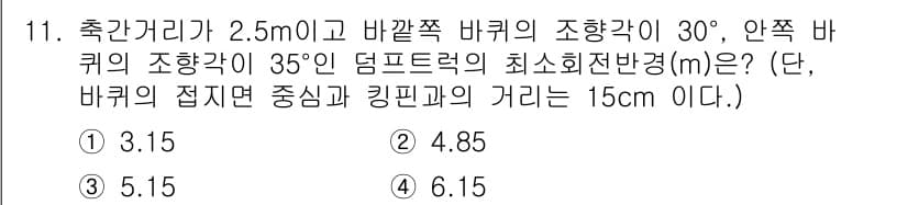 건설기계정비산업기사 2020년 11번 - 정답과 핵심 포인트를 검수 중인 기출문제