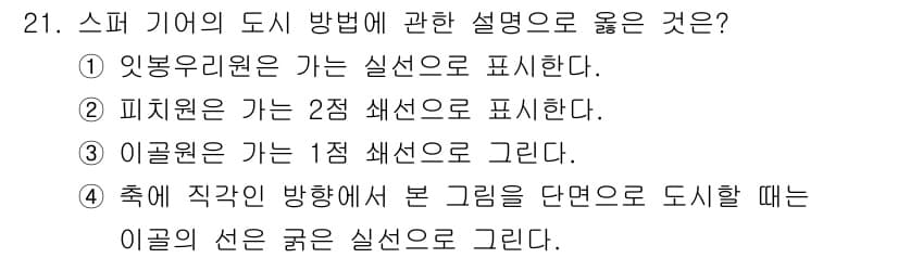 기계설계산업기사 2020년 21번 - 정답과 핵심 포인트를 검수 중인 기출문제