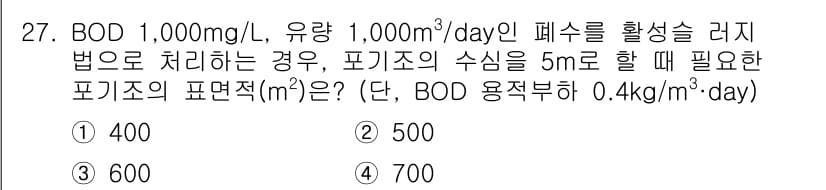 수질환경산업기사 2020년 28번 - 정답과 핵심 포인트를 검수 중인 기출문제