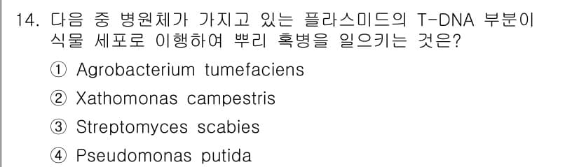식물보호산업기사 2020년 14번 - 정답과 핵심 포인트를 검수 중인 기출문제