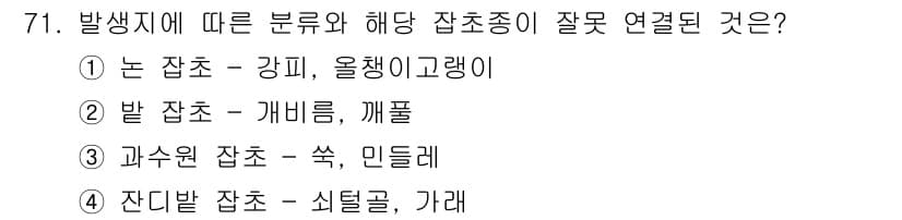 식물보호산업기사 2020년 71번 - 정답과 핵심 포인트를 검수 중인 기출문제