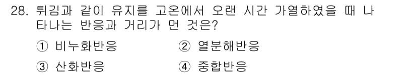 식품산업기사 2020년 28번 - 정답과 핵심 포인트를 검수 중인 기출문제