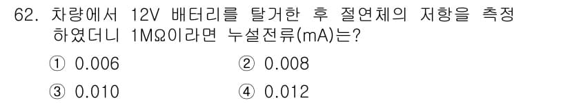 자동차정비산업기사 2020년 62번 - 정답과 핵심 포인트를 검수 중인 기출문제