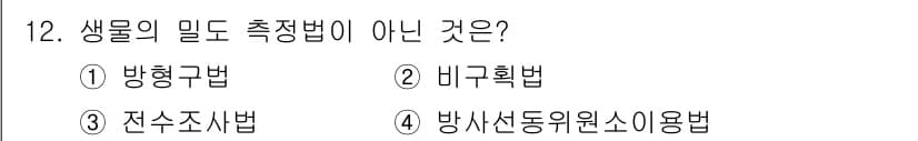 자연생태복원산업기사 2020년 12번 - 정답과 핵심 포인트를 검수 중인 기출문제