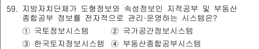지적산업기사 2020년 59번 - 정답과 핵심 포인트를 검수 중인 기출문제