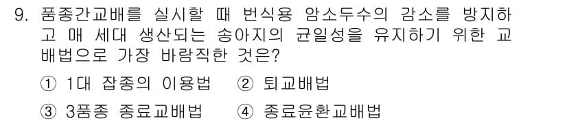 축산산업기사 2020년 9번 - 정답과 핵심 포인트를 검수 중인 기출문제