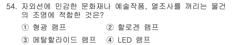 컬러리스트산업기사 2020년 54번 - 정답과 핵심 포인트를 검수 중인 기출문제