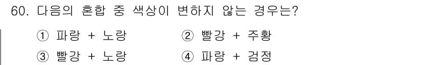 컬러리스트산업기사 2020년 60번 - 정답과 핵심 포인트를 검수 중인 기출문제