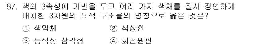 컬러리스트산업기사 2020년 87번 - 정답과 핵심 포인트를 검수 중인 기출문제