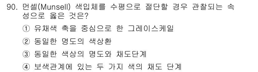 컬러리스트산업기사 2020년 90번 - 정답과 핵심 포인트를 검수 중인 기출문제