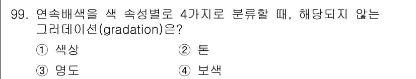 컬러리스트산업기사 2020년 99번 - 정답과 핵심 포인트를 검수 중인 기출문제