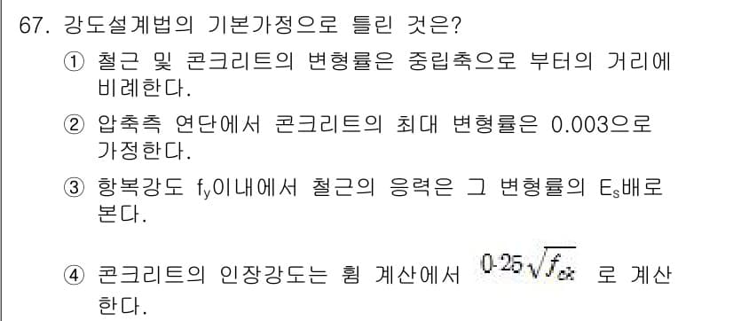 콘크리트산업기사 2020년 67번 - 정답과 핵심 포인트를 검수 중인 기출문제