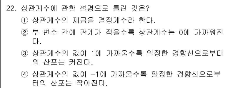 품질경영산업기사 2020년 22번 - 정답과 핵심 포인트를 검수 중인 기출문제