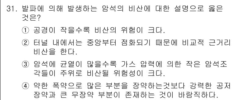 화약류관리산업기사 2020년 32번 - 정답과 핵심 포인트를 검수 중인 기출문제