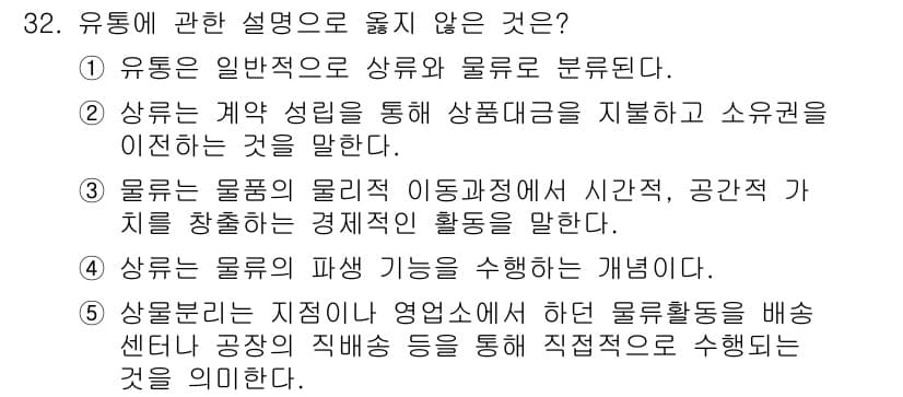 유통관리사_1급 2015년 32번 - 정답과 핵심 포인트를 검수 중인 기출문제