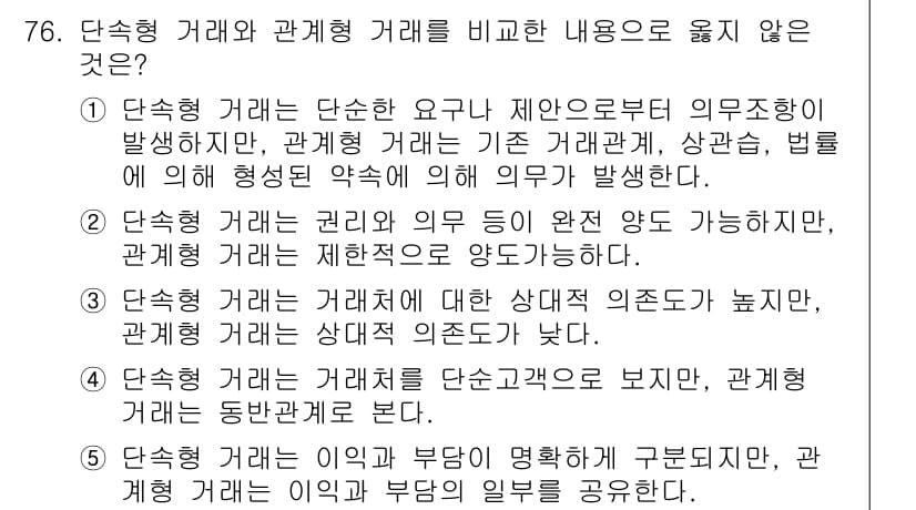 유통관리사_1급 2017년 76번 - 정답과 핵심 포인트를 검수 중인 기출문제