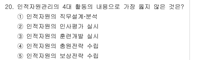 유통관리사_1급 2020년 20번 - 정답과 핵심 포인트를 검수 중인 기출문제