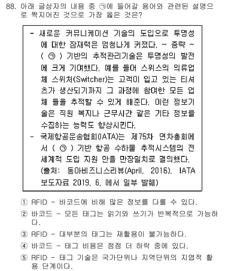 유통관리사_1급 2020년 88번 - 정답과 핵심 포인트를 검수 중인 기출문제