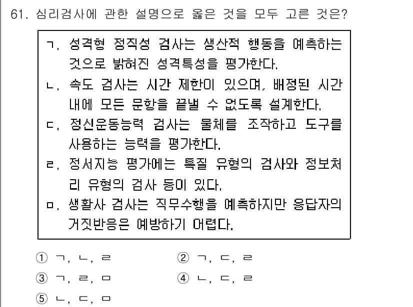 산업보건지도사 2015년 61번 - 정답과 핵심 포인트를 검수 중인 기출문제