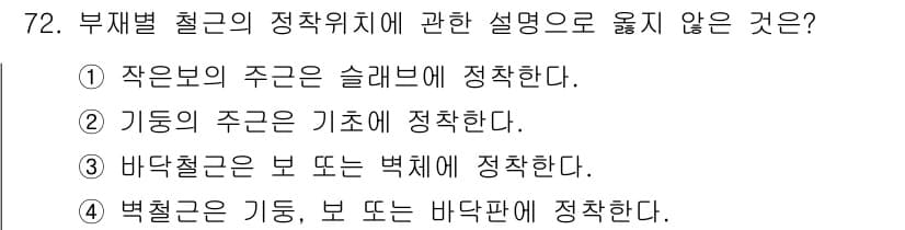 건설안전기사 2020년 72번 - 정답과 핵심 포인트를 검수 중인 기출문제