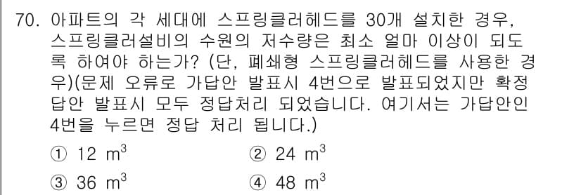 건축기사 2020년 70번 - 정답과 핵심 포인트를 검수 중인 기출문제