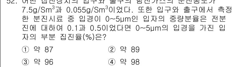 대기환경기사 2020년 52번 - 먼저 문제의 핵심 조건과 판단 기준을 차례대로 정리해야 합니다. 제시된 ... 에 관한 핵심 기출문제