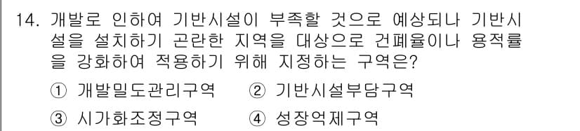 도시계획기사 2020년 14번 - 정답과 핵심 포인트를 검수 중인 기출문제