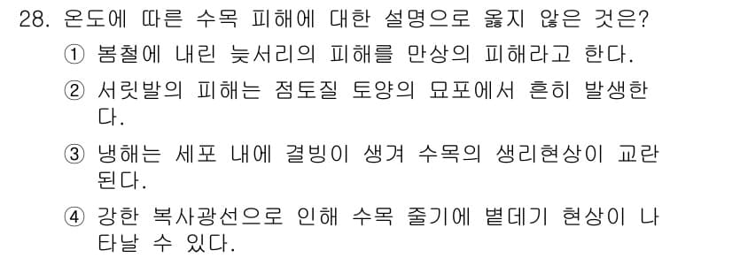 산림기사 2020년 28번 - 정답과 핵심 포인트를 검수 중인 기출문제