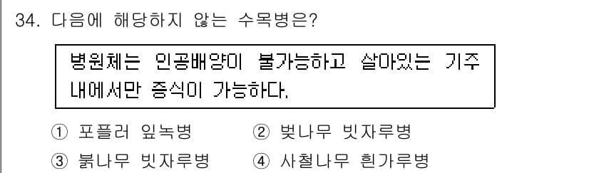 산림기사 2020년 34번 - 정답과 핵심 포인트를 검수 중인 기출문제
