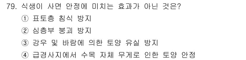 산림기사 2020년 79번 - 정답과 핵심 포인트를 검수 중인 기출문제