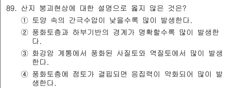 산림기사 2020년 89번 - 정답과 핵심 포인트를 검수 중인 기출문제