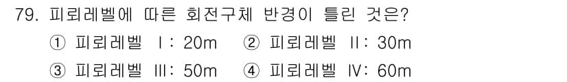 산업안전기사_필기 2020년 79번 - 피뢰레벨에 따른 회전구체 반경은 각 레벨에 따라 정해진 기준이 있습니다.... 에 관한 핵심 기출문제