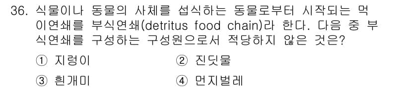 생물분류기사(동물) 2020년 36번 - 정답과 핵심 포인트를 검수 중인 기출문제