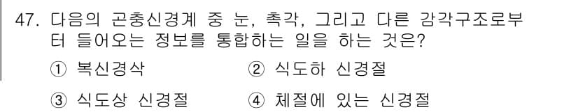 생물분류기사(동물) 2020년 47번 - 정답과 핵심 포인트를 검수 중인 기출문제