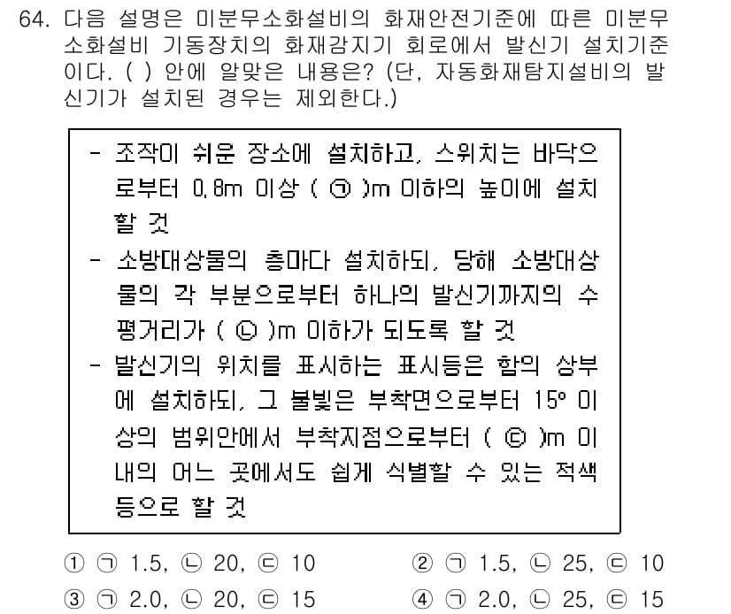 소방설비기사(기계분야) 2020년 64번 - 정답과 핵심 포인트를 검수 중인 기출문제