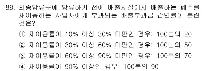 수질환경기사 2020년 88번 - 정답과 핵심 포인트를 검수 중인 기출문제