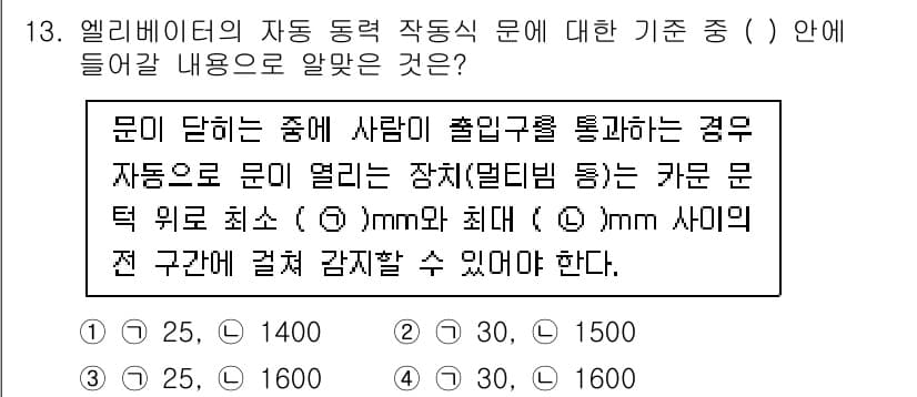 승강기기사 2020년 13번 - 정답과 핵심 포인트를 검수 중인 기출문제