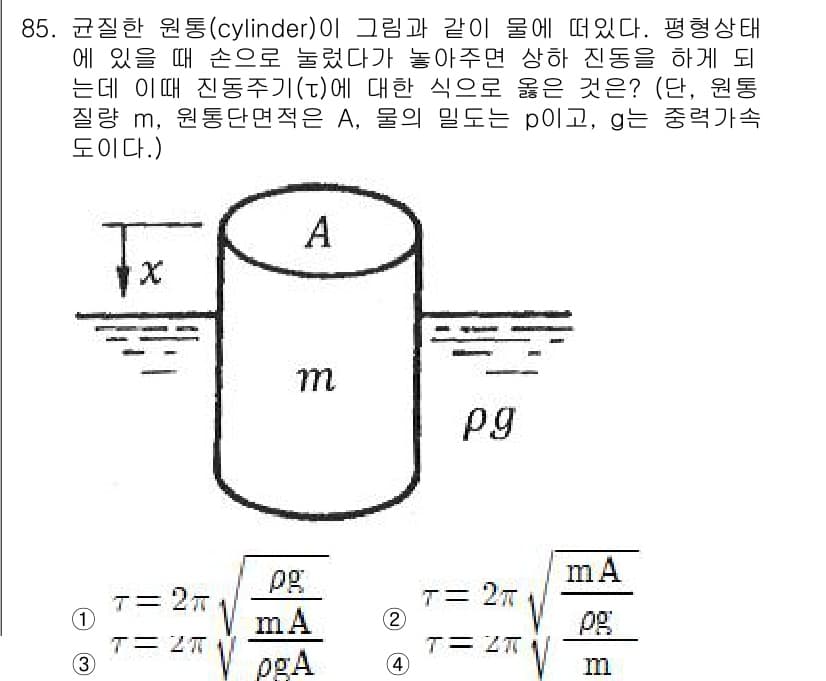 일반기계기사 2020년 85번 - 정답과 핵심 포인트를 검수 중인 기출문제